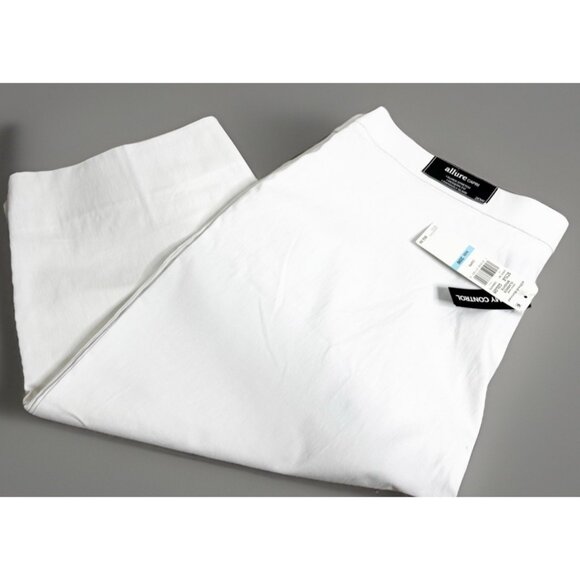 Alfred Dunner 20W (Actual 42x18) Tummy Control Allure Capri White Pants NEW - Picture 1 of 9